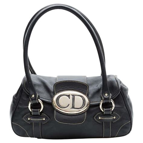 dior black leather bag|vintage dior leather bags.